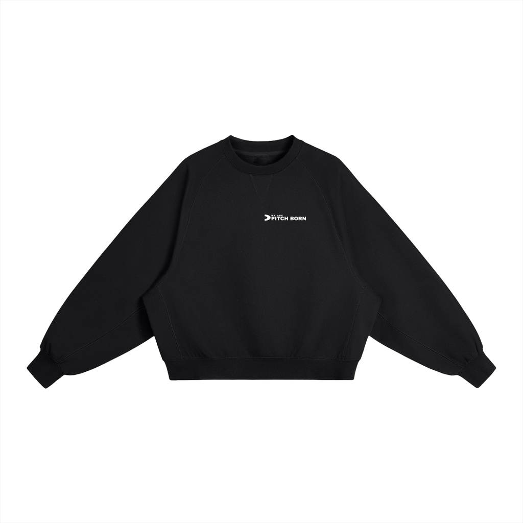 Black Essential Heavyweight Dolman Sleeve Boxy Sweatshirt
