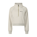 Cream Cropped Half-Zip Sweatshirt