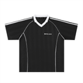 Black With White Detail Shadow Stripe Collared Football Top