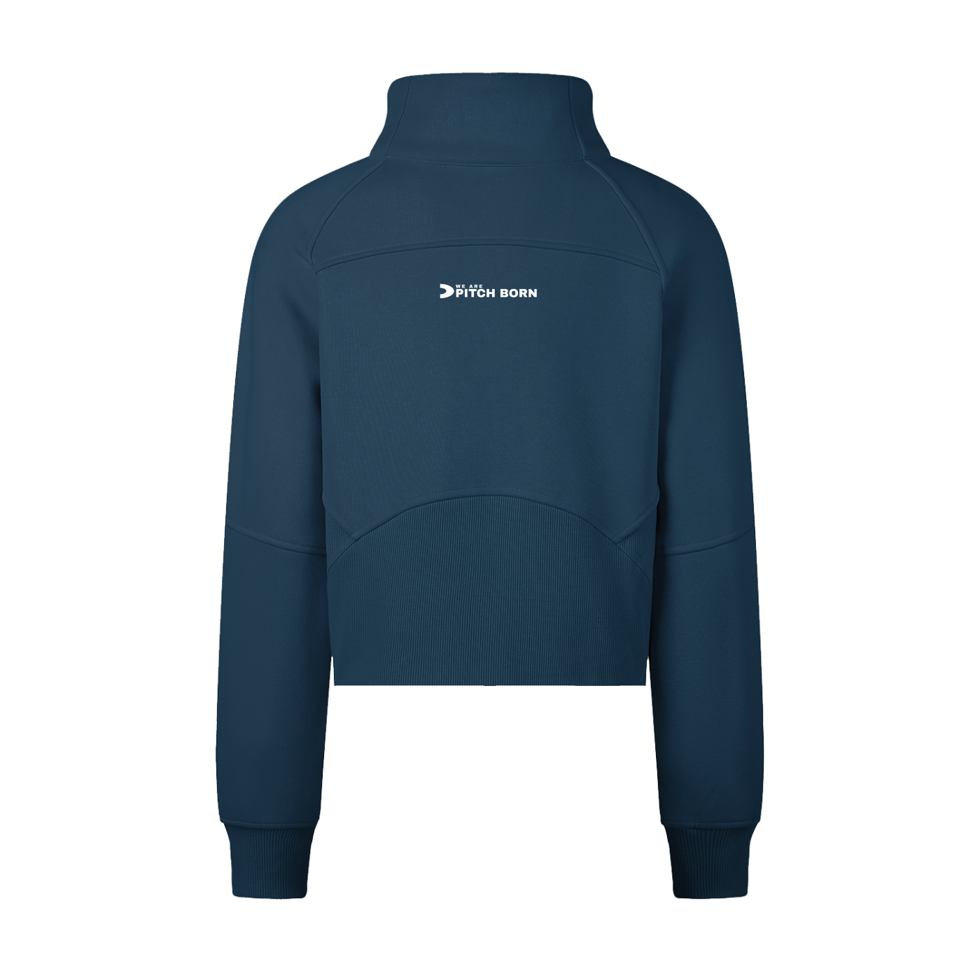 Blue Cropped Half-Zip Sweatshirt