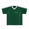 Green with White Detail Shadow Stripe Collared Football Top