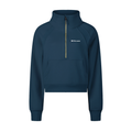 Blue Cropped Half-Zip Sweatshirt