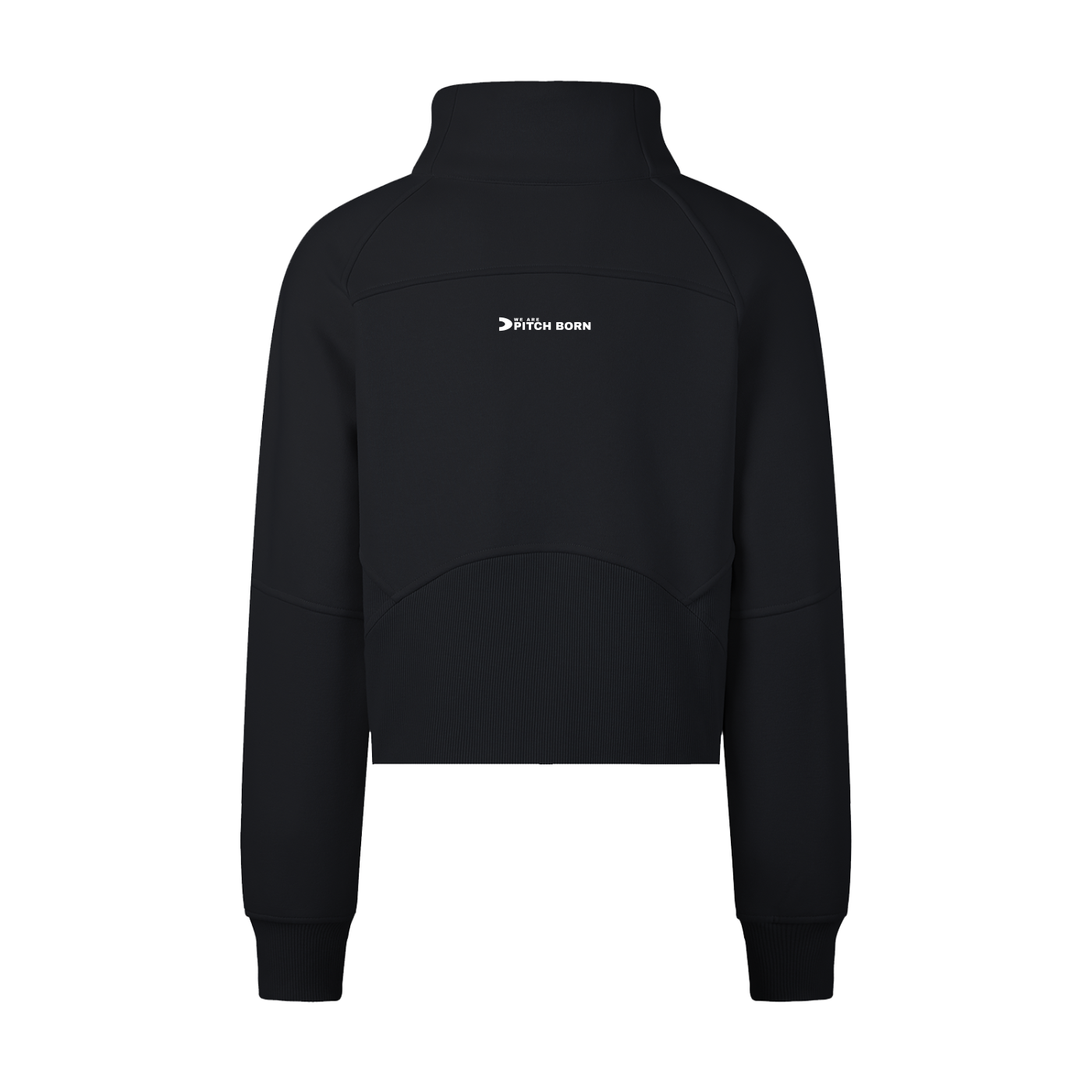 Black Cropped Half-Zip Sweatshirt