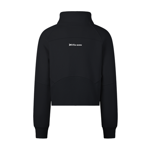 Black Cropped Half-Zip Sweatshirt