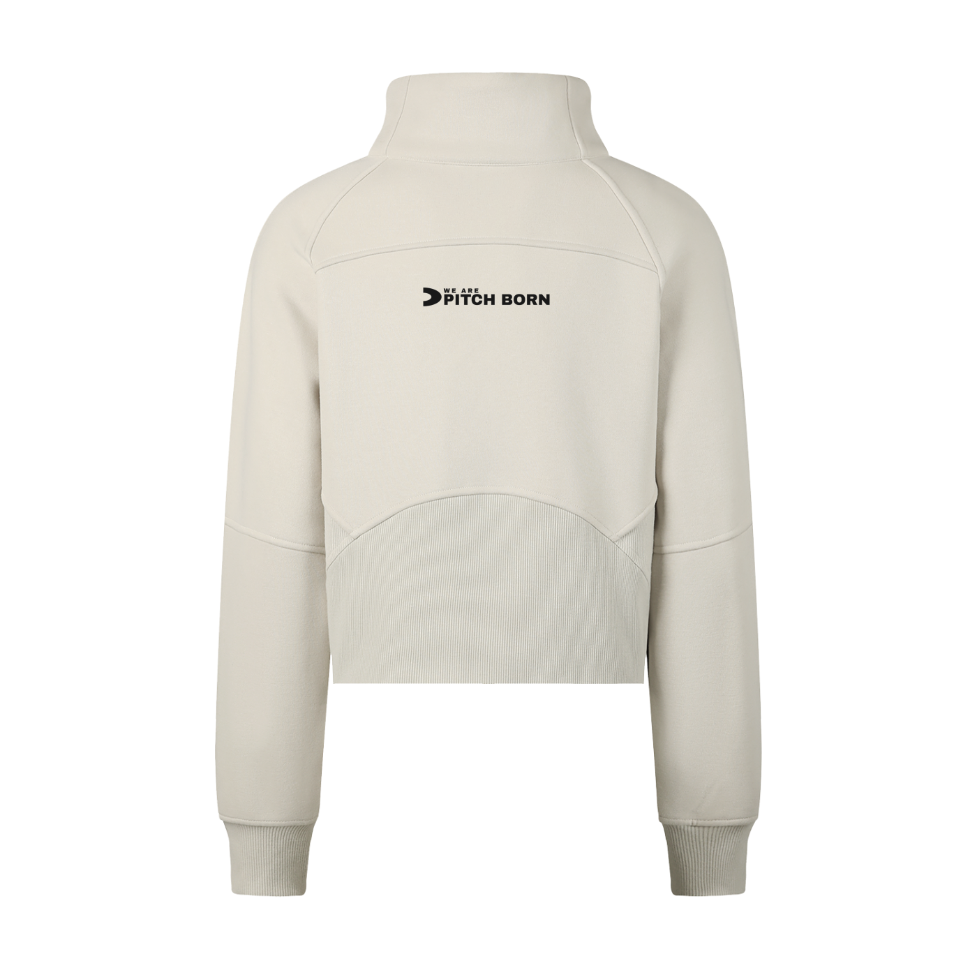 Cream Cropped Half-Zip Sweatshirt