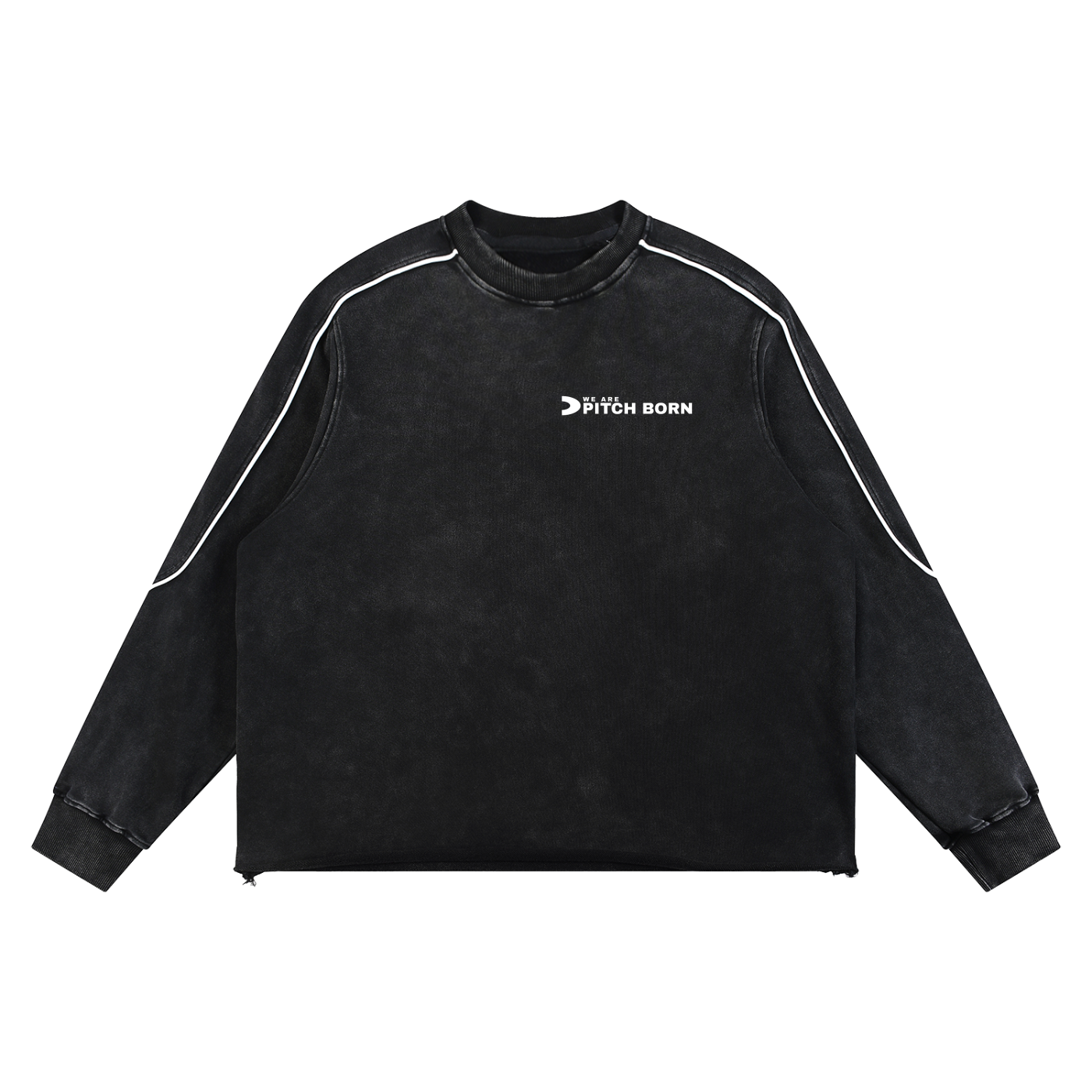 Mineral Wash Piping Raw Hem Sweatshirt