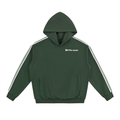 Green With White Side Stripe Drop-Shoulder Hoodie