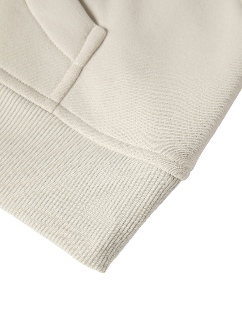 Cream Cropped Half-Zip Sweatshirt