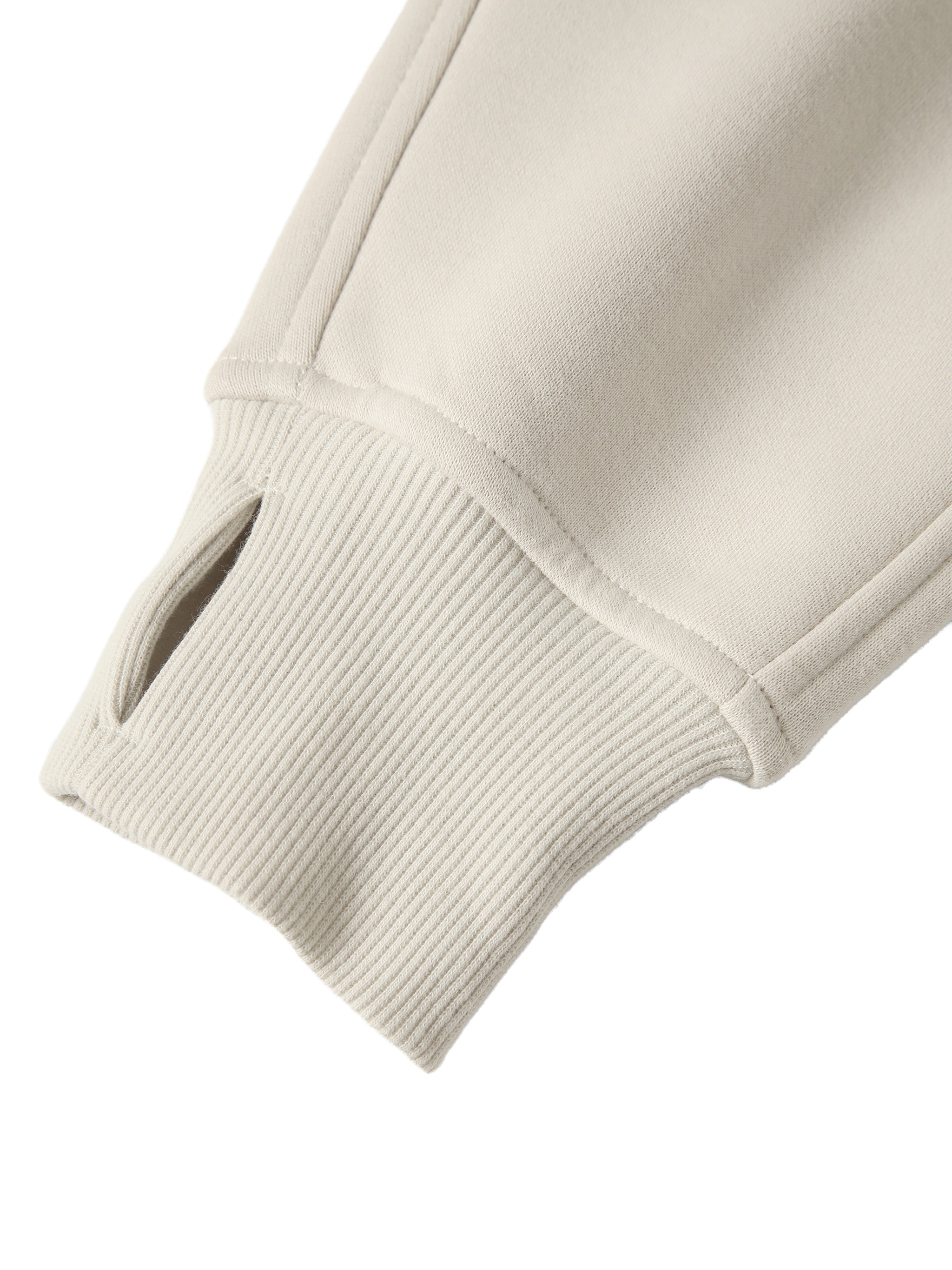 Cream Cropped Half-Zip Sweatshirt