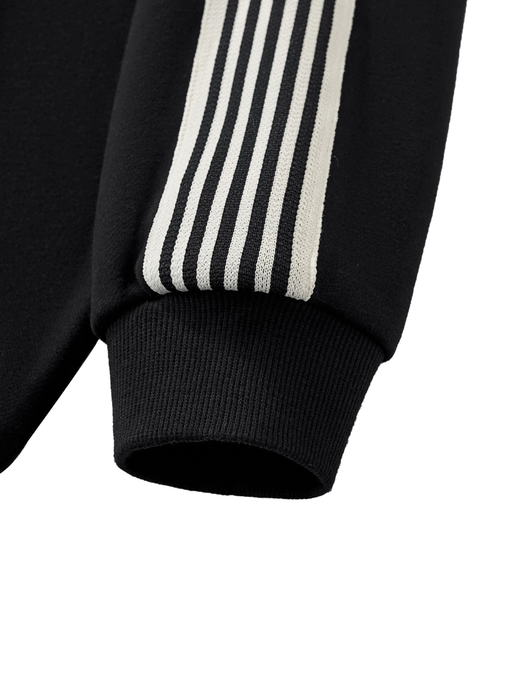 White With Black Side Stripe Drop-Shoulder Hoodie