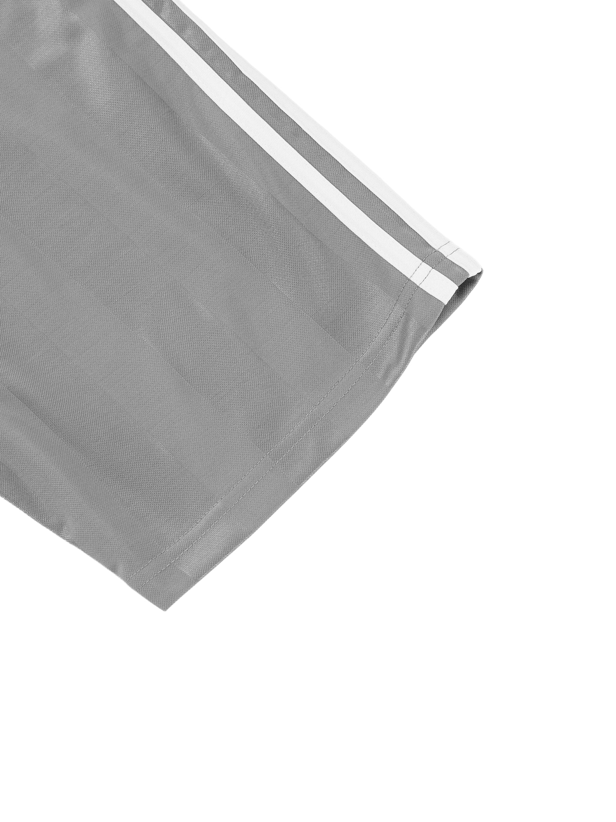 Grey With White Detail Shadow Stripe Collared Football Top