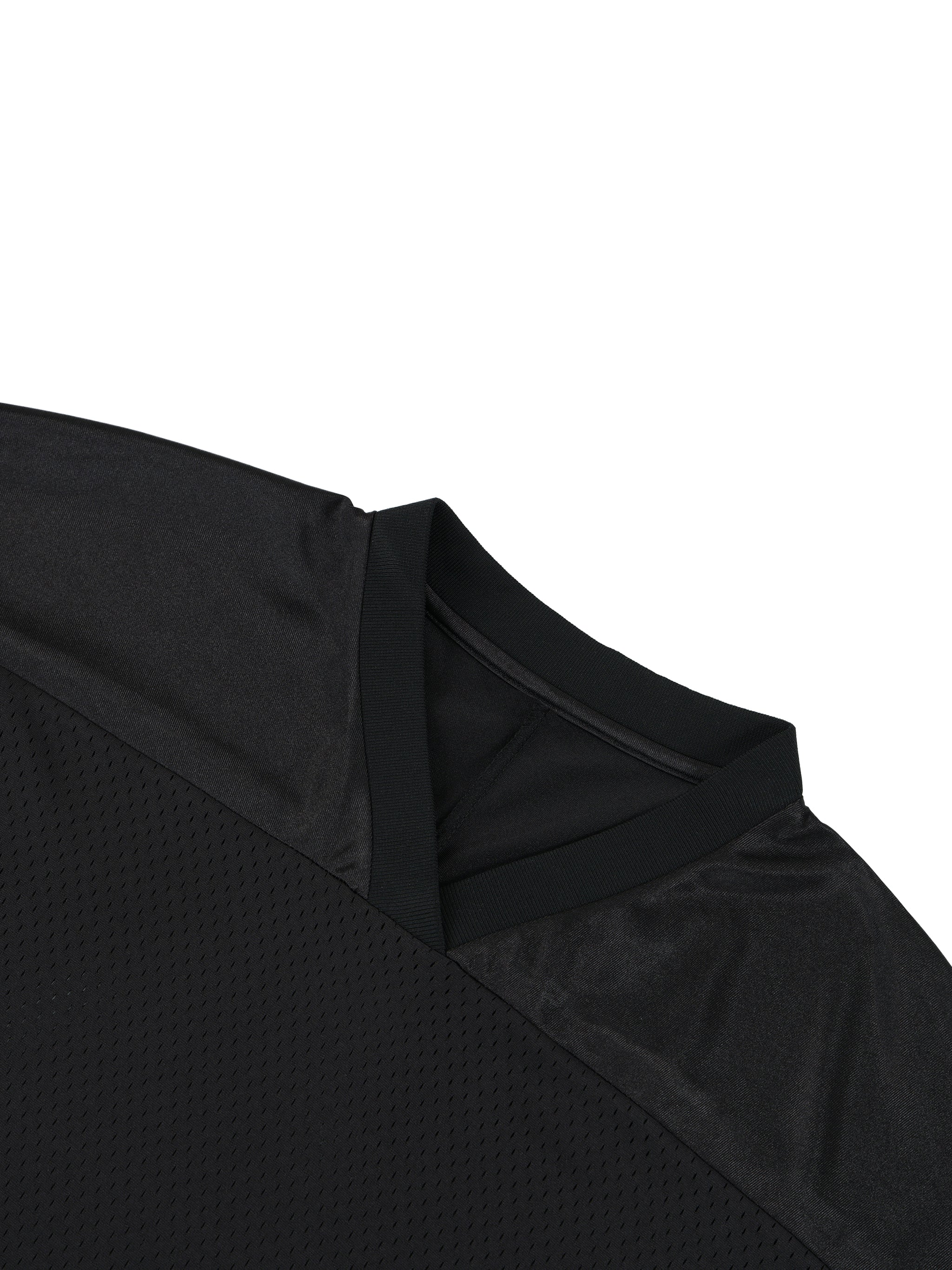 Green and Black Oversized Mesh V-Neck Football Top